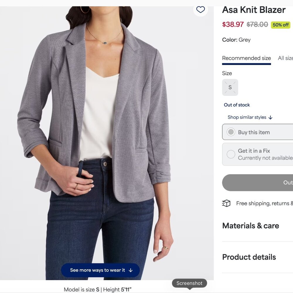 Brand New Asa Skies are Blue Knit Blazer (Stitch Fix)
